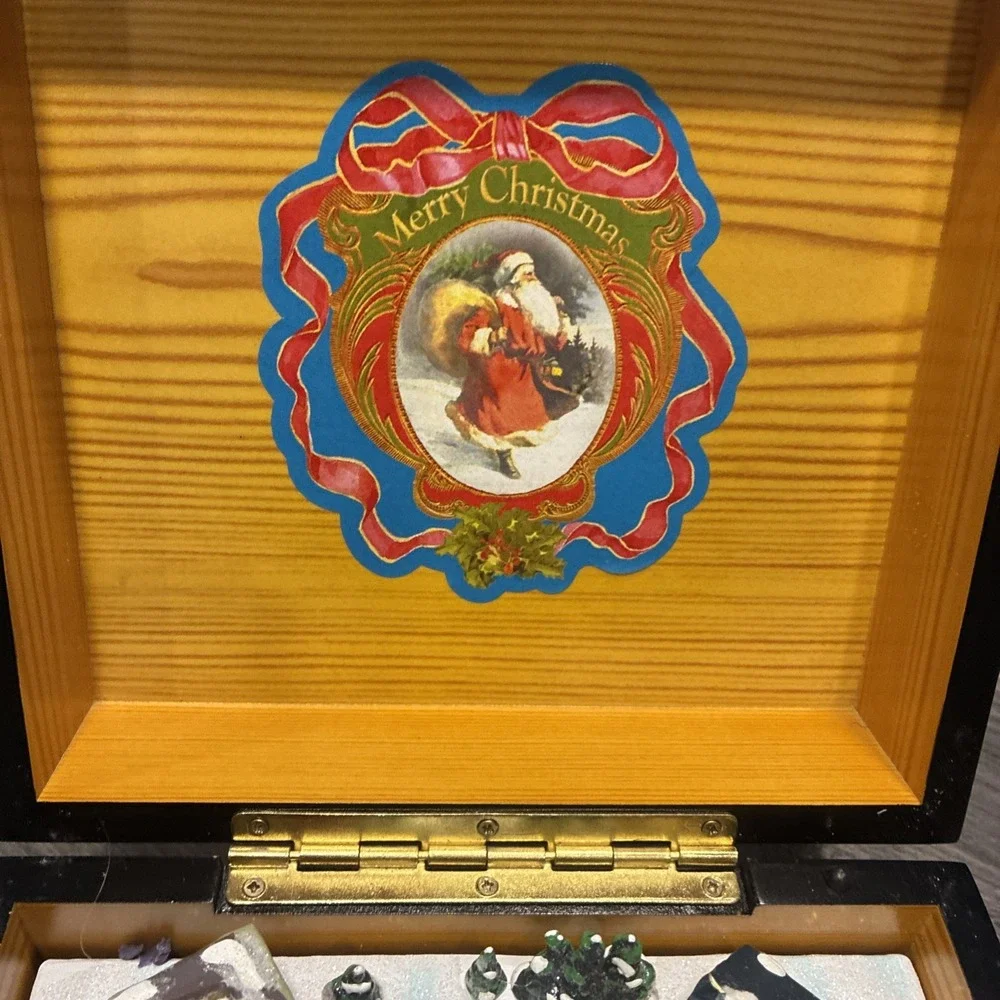 Gold Label Illuminated Train Music Box Works Good Condition Needs Batteries